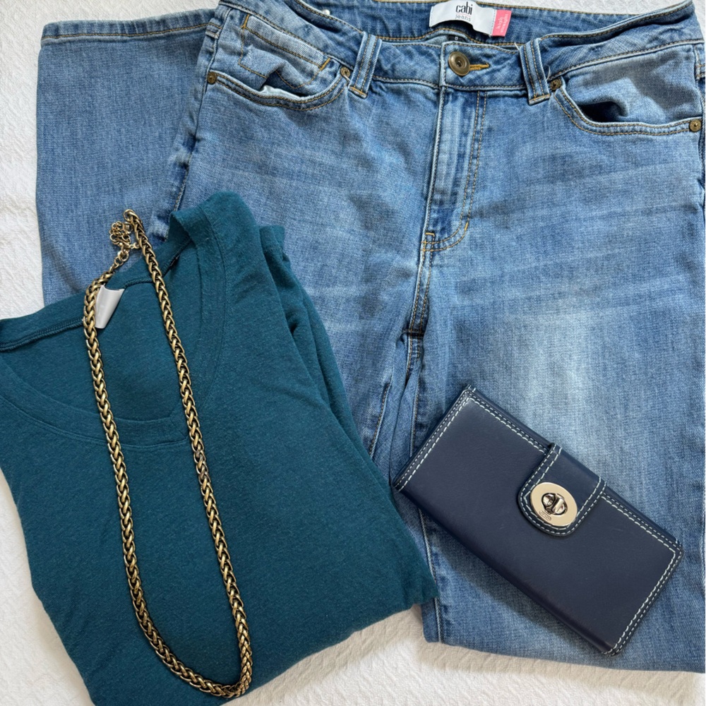 CAbi Blue High Straight Jeans Classic Denim